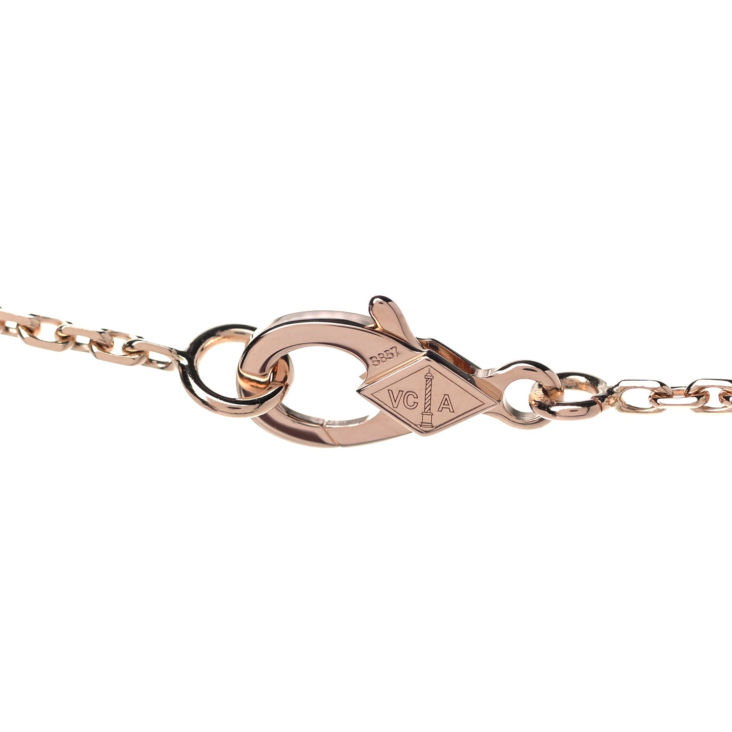 Van Cleef & Arpels 18K Rose Gold Gray Mother of Pearl Vintage Alhambra Pendant Necklace 5 of 8