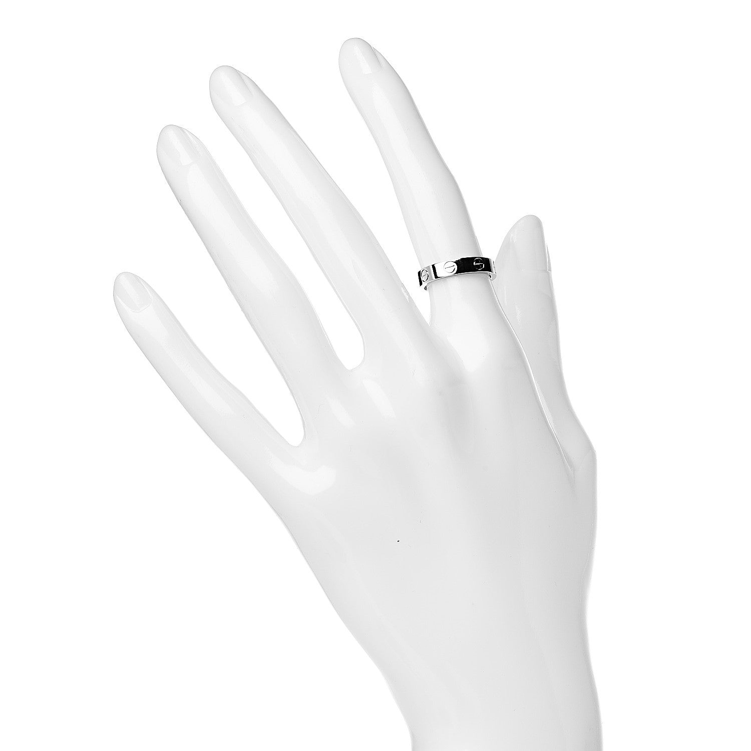Cartier 18K White Gold 3.5mm LOVE Wedding Band Ring 48 4.5 2 of 5