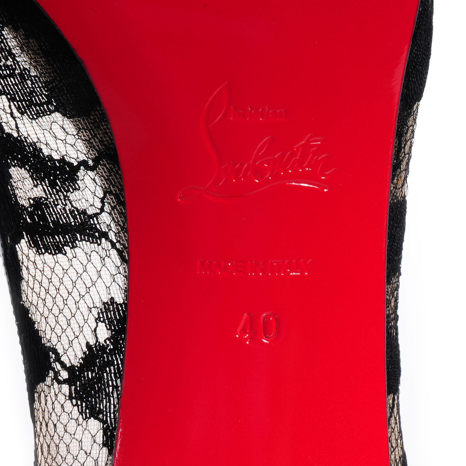 Christian Louboutin Patent Lace Leopard Ambro Pizzo 90 Pumps 40 Black 5 of 6