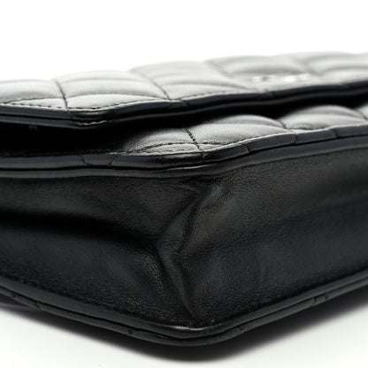 Chanel Lambskin Quilted Wallet On Chain WOC Black 9 of 11