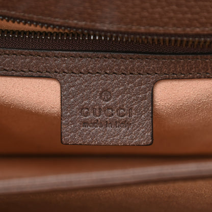 Gucci GG Supreme Monogram Textured Dollar Calfskin Web Small Ophidia Padlock Top Handle Bag Beige Ebony New Acero 6 of 11