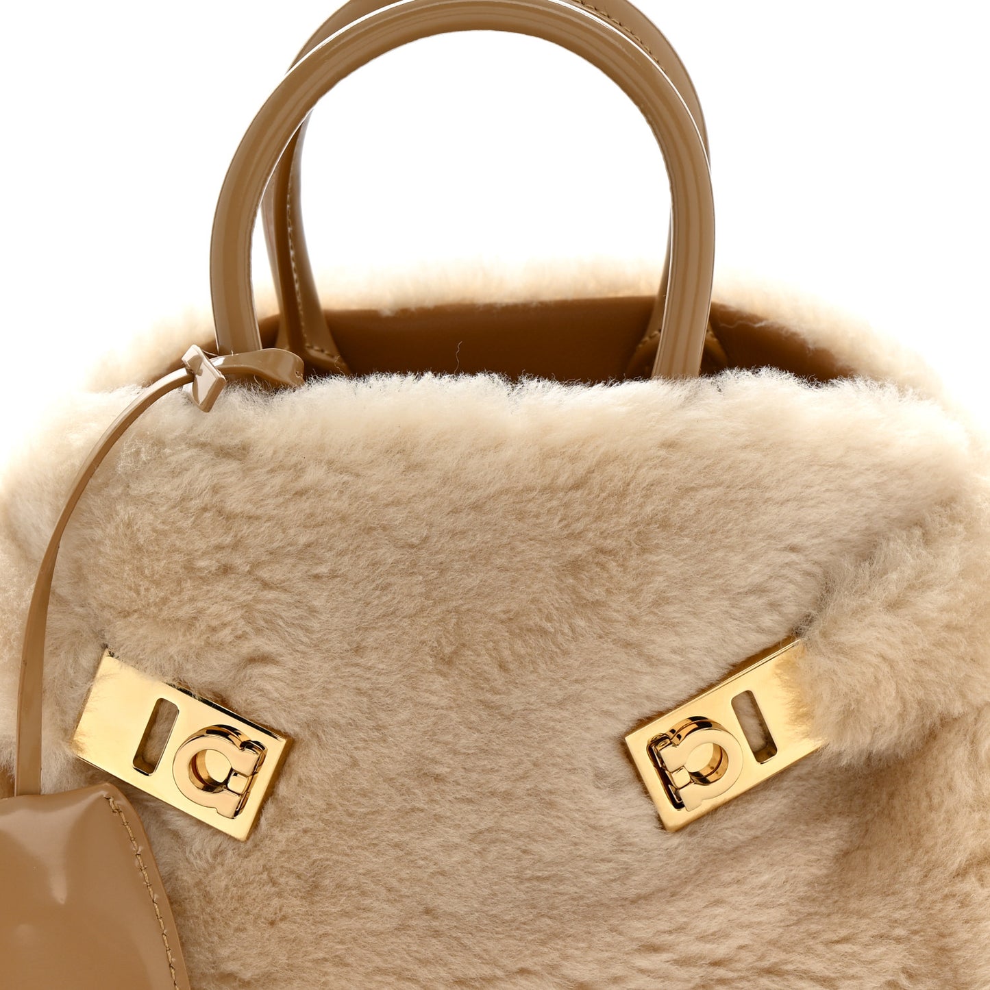 Merino Smooth Calfskin Mini Hug Bag Natural Nude