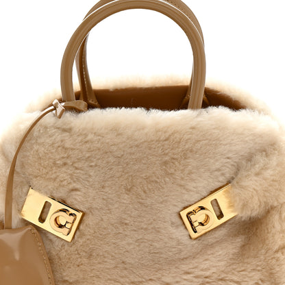 Salvatore Ferragamo Merino Smooth Calfskin Mini Hug Bag Natural Nude 8 of 11