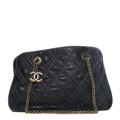 Chanel Calfskin Quilted Stitch Triptych Tote Black 1 of 4