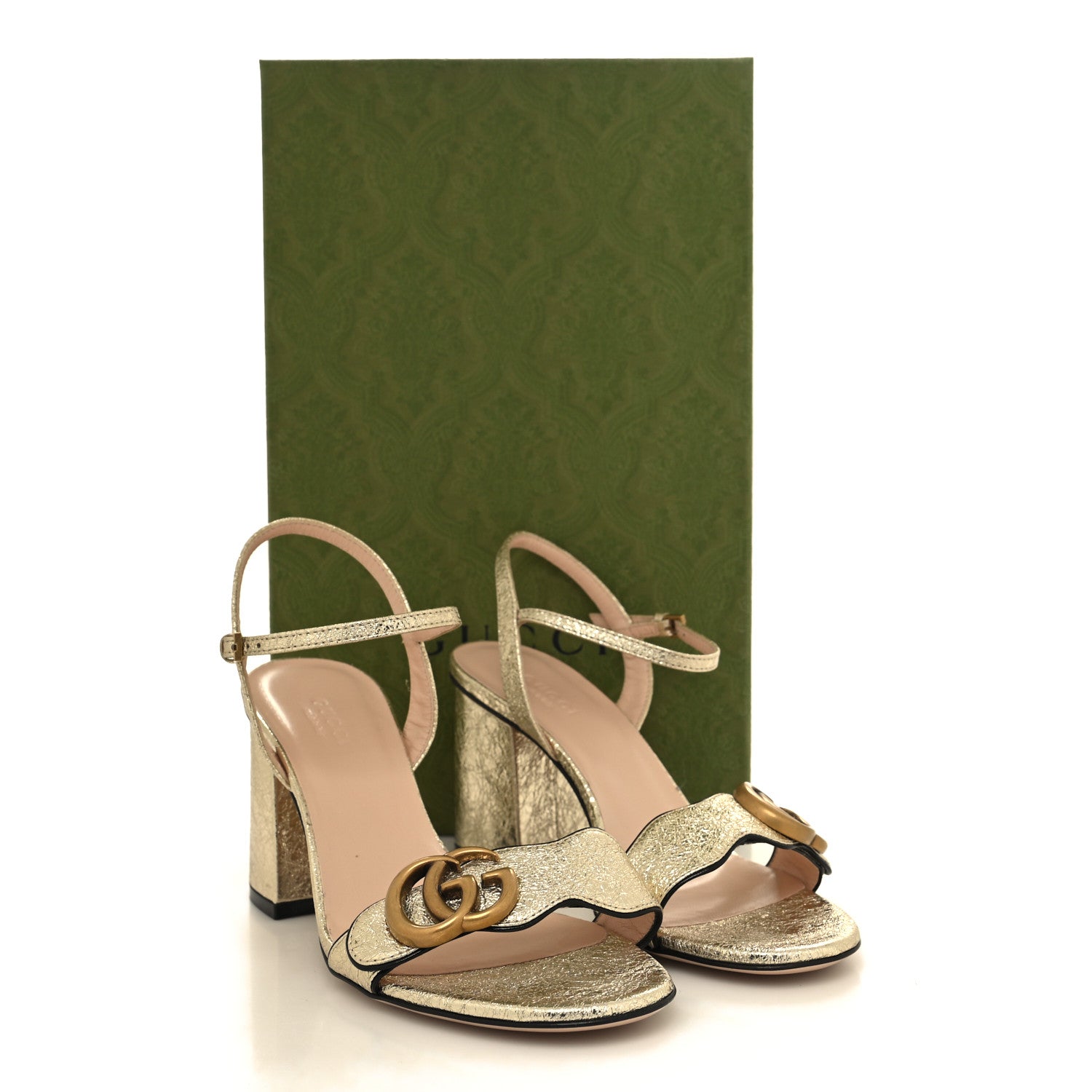 Gucci Galassia GG Marmont Ankle Wrap 75mm Sandals 36 Platino 8 of 8