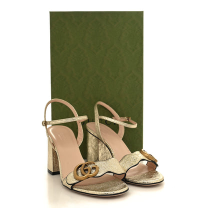 Gucci Galassia GG Marmont Ankle Wrap 75mm Sandals 36 Platino 8 of 8