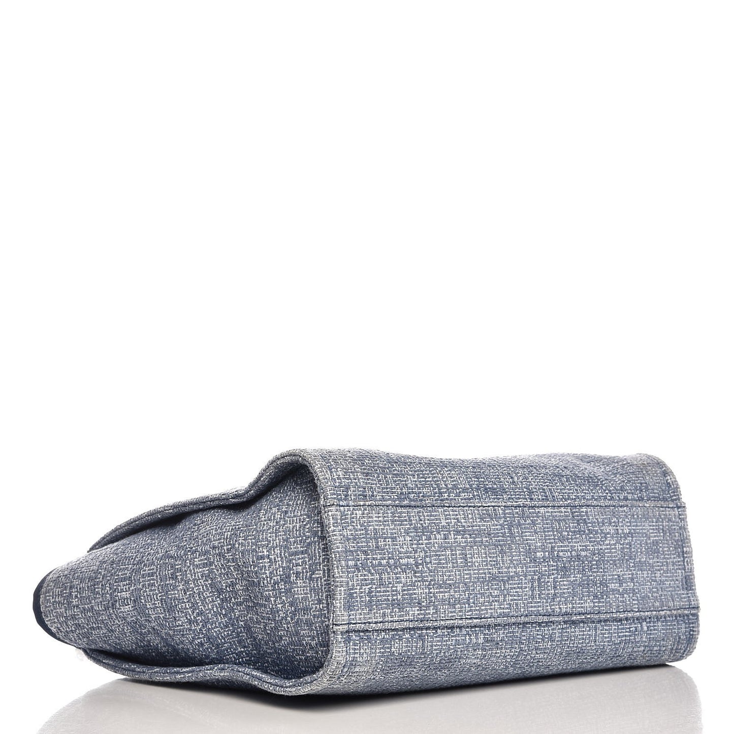 Woven Straw Raffia Small Deauville Tote Blue