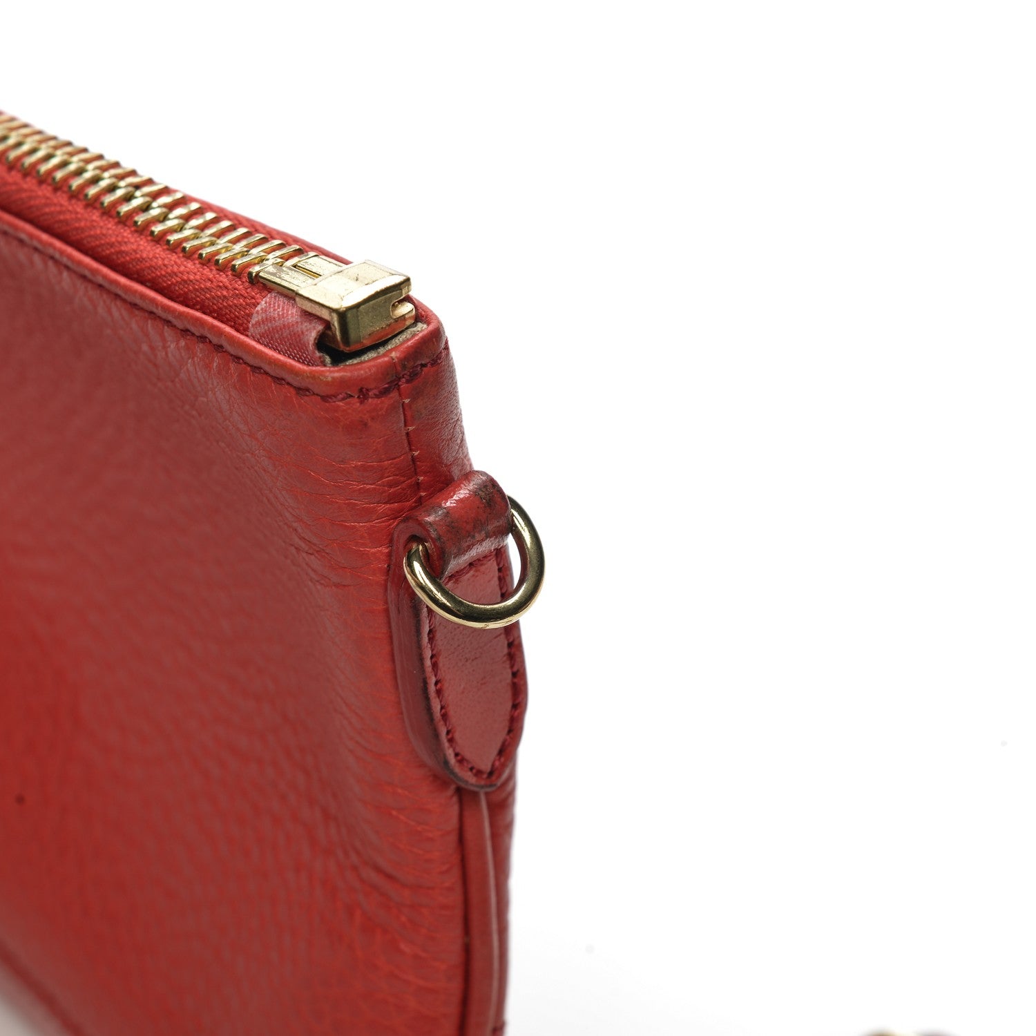 Burberry Signature Grain Calfskin Tassel Peyton Crossbody Clutch Bag Cadmium Red 10 of 10