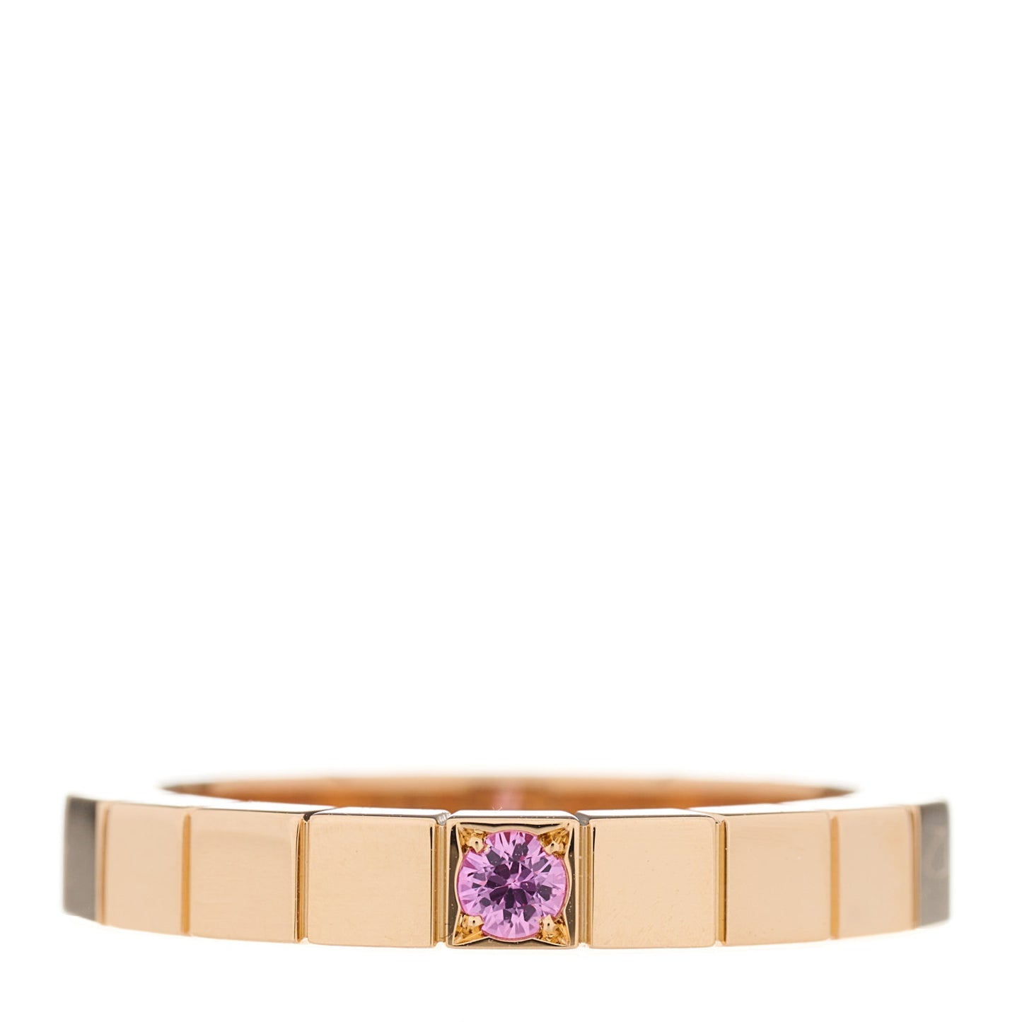 18K Pink Gold Pink Sapphire Lanieres Ring 51 5.75