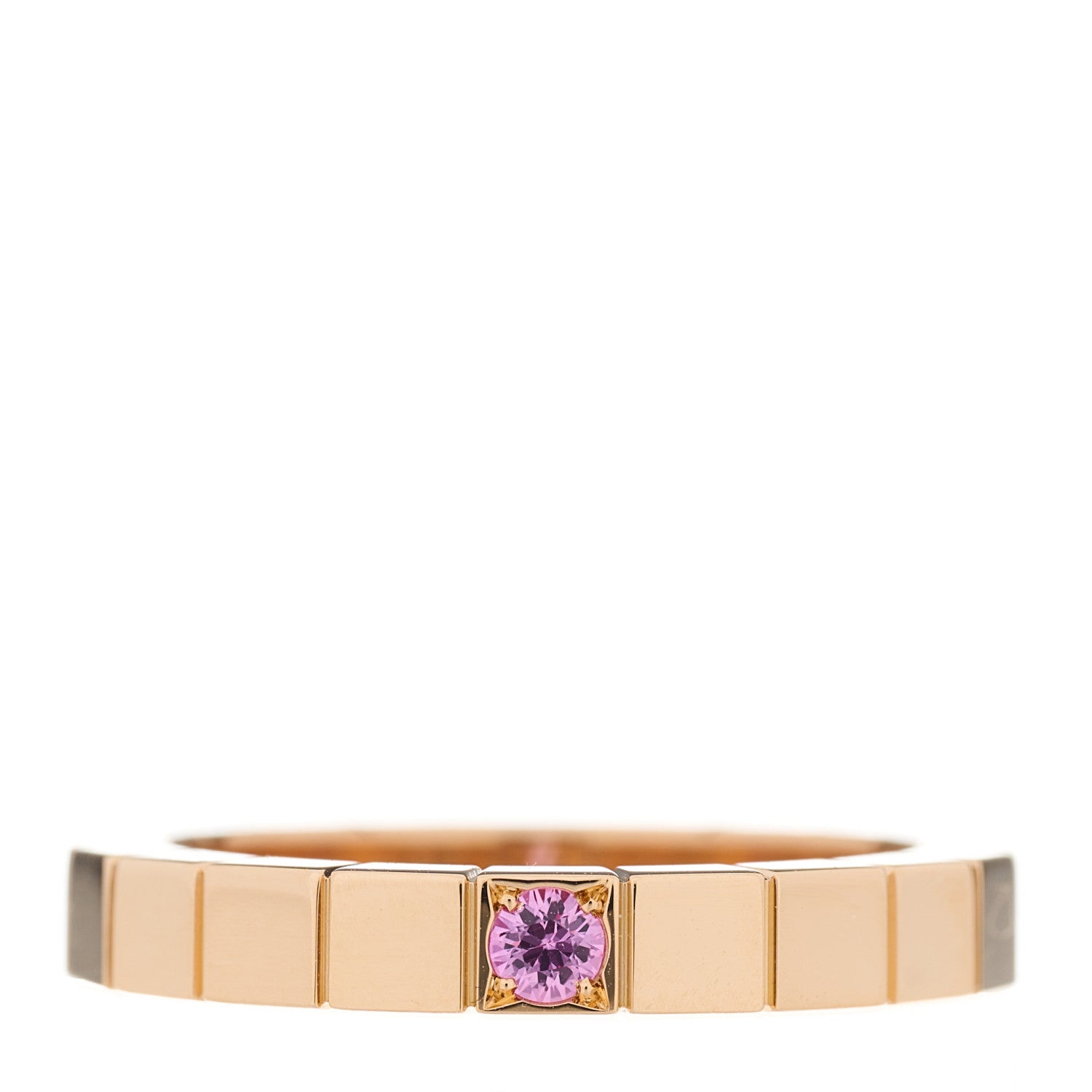 Cartier 18K Pink Gold Pink Sapphire Lanieres Ring 51 5.75 1 of 4