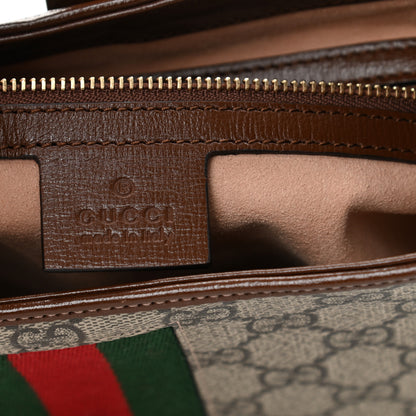 Gucci GG Supreme Monogram Azalea Calfskin Web Small Jackie 1961 Hobo Beige Ebony Brown Sugar 6 of 11