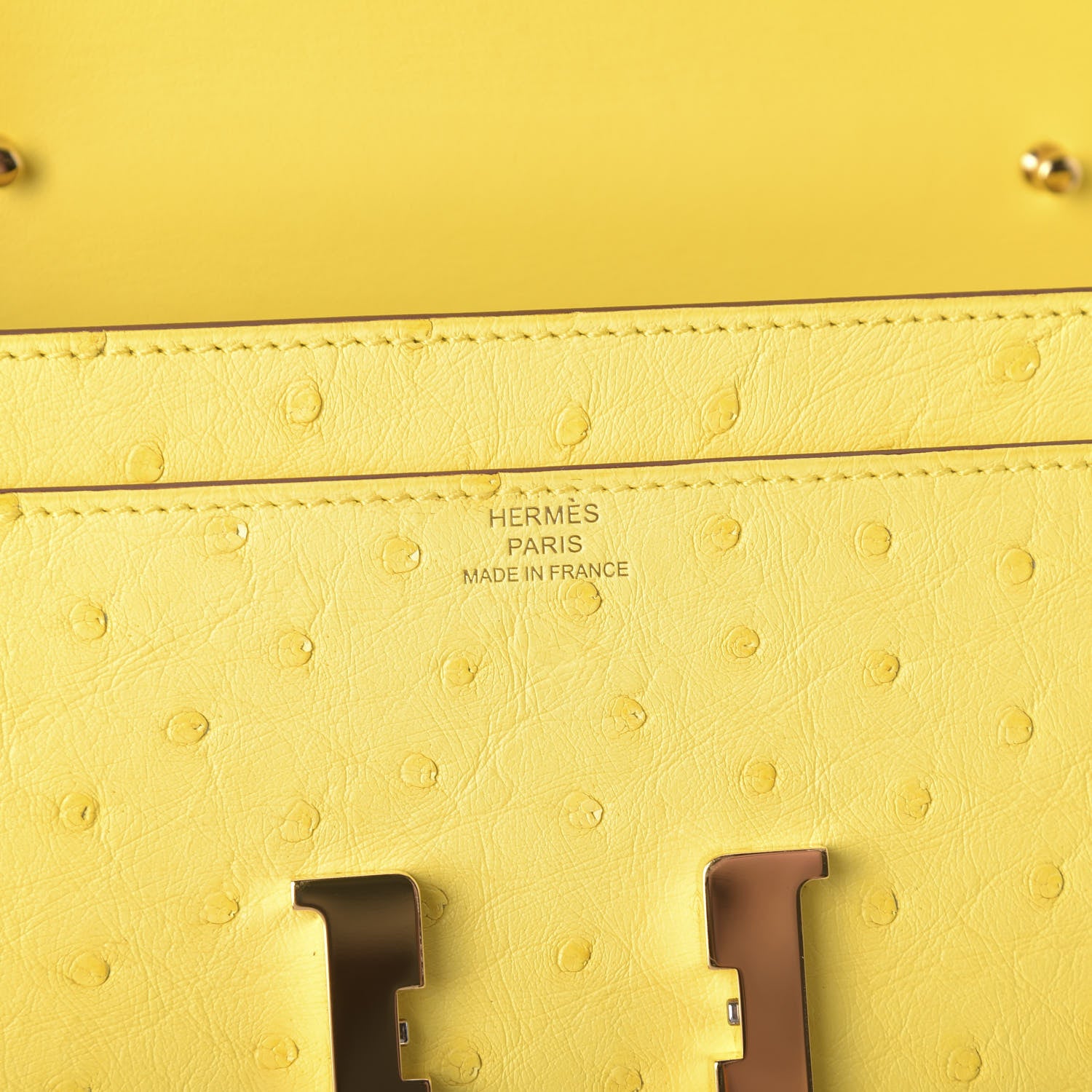 Hermes Ostrich Constance Long Wallet To Go Jaune Citron 7 of 12