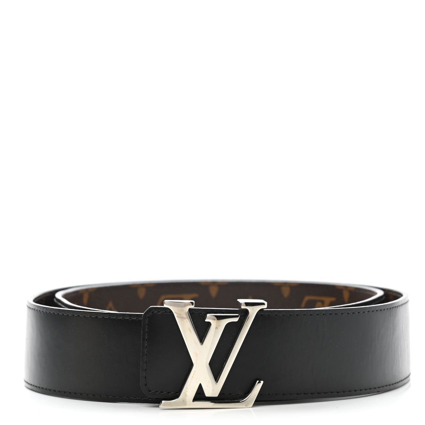 Calfskin Monogram 40mm LV Initiales Reversible Belt 95 38 Black