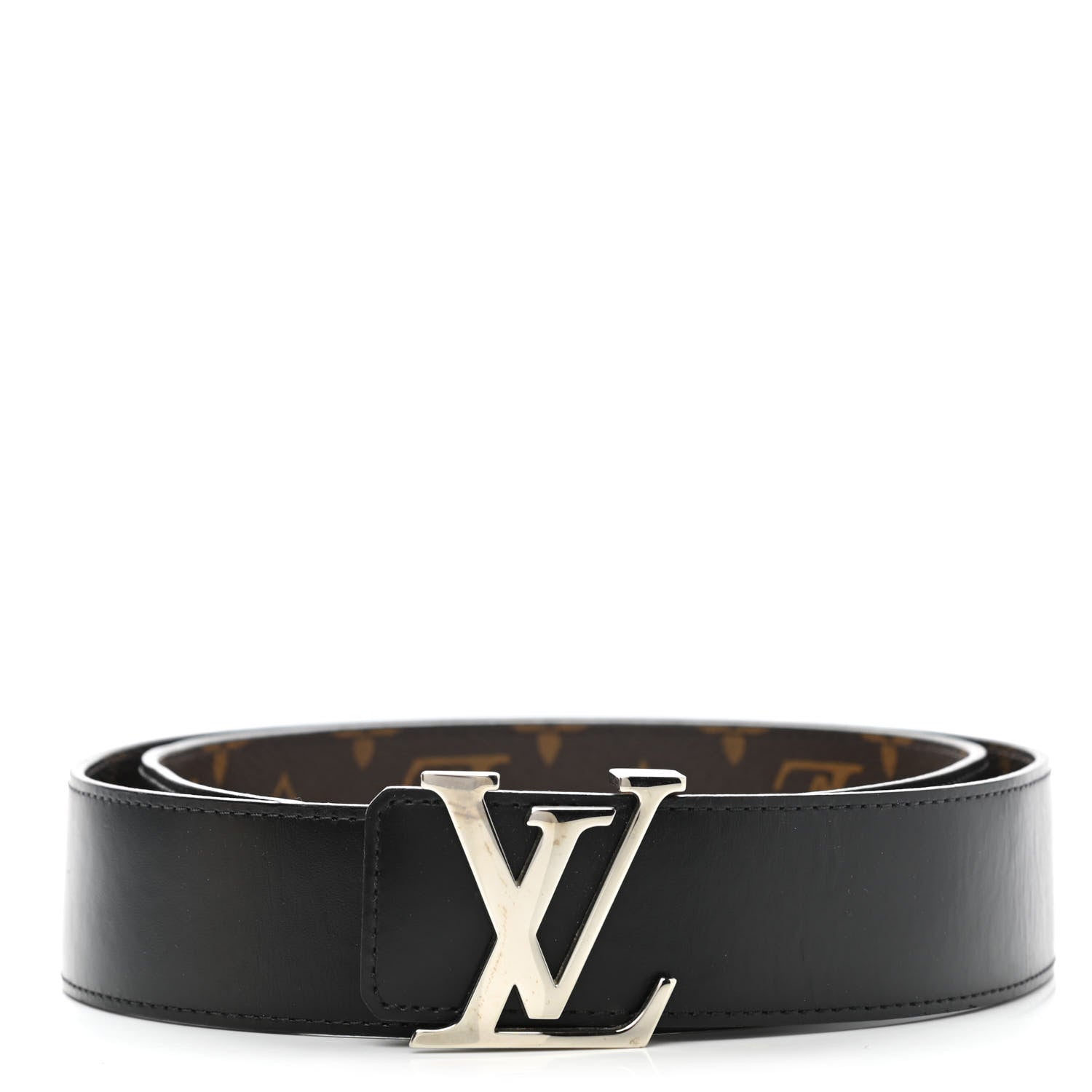 Louis Vuitton Calfskin Monogram 40mm LV Initiales Reversible Belt 95 38 Black 1 of 6