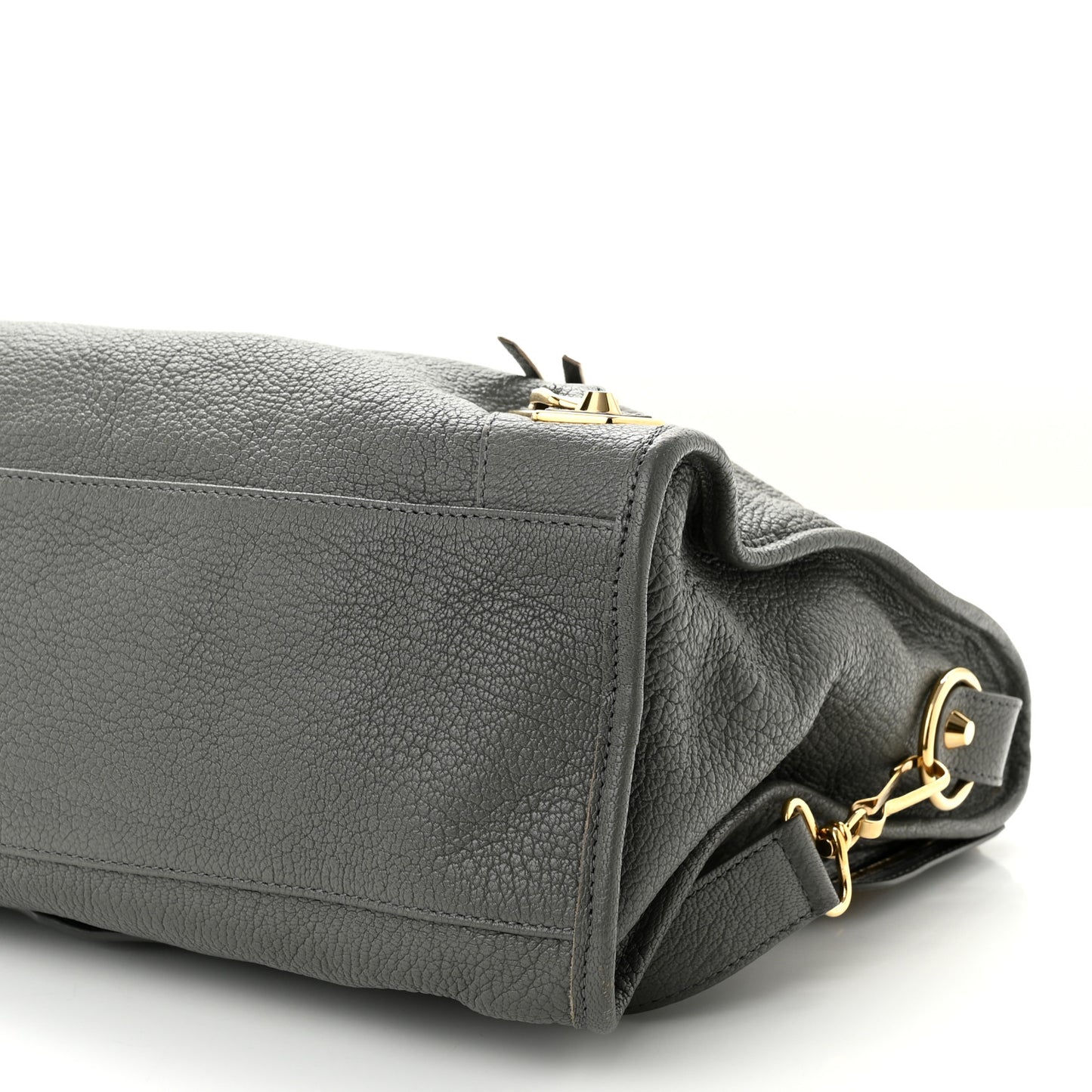 Chevre Gold Metallic Edge Hardware City Gris Acier