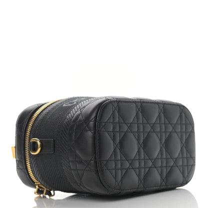 Christian Dior Lambskin Cannage Small Diortravel Vanity Case Black 3 of 10