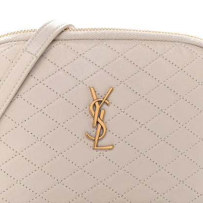 Saint Laurent Lambskin Quilted Gaby Zipped Pouch Crema Soft 8 of 12