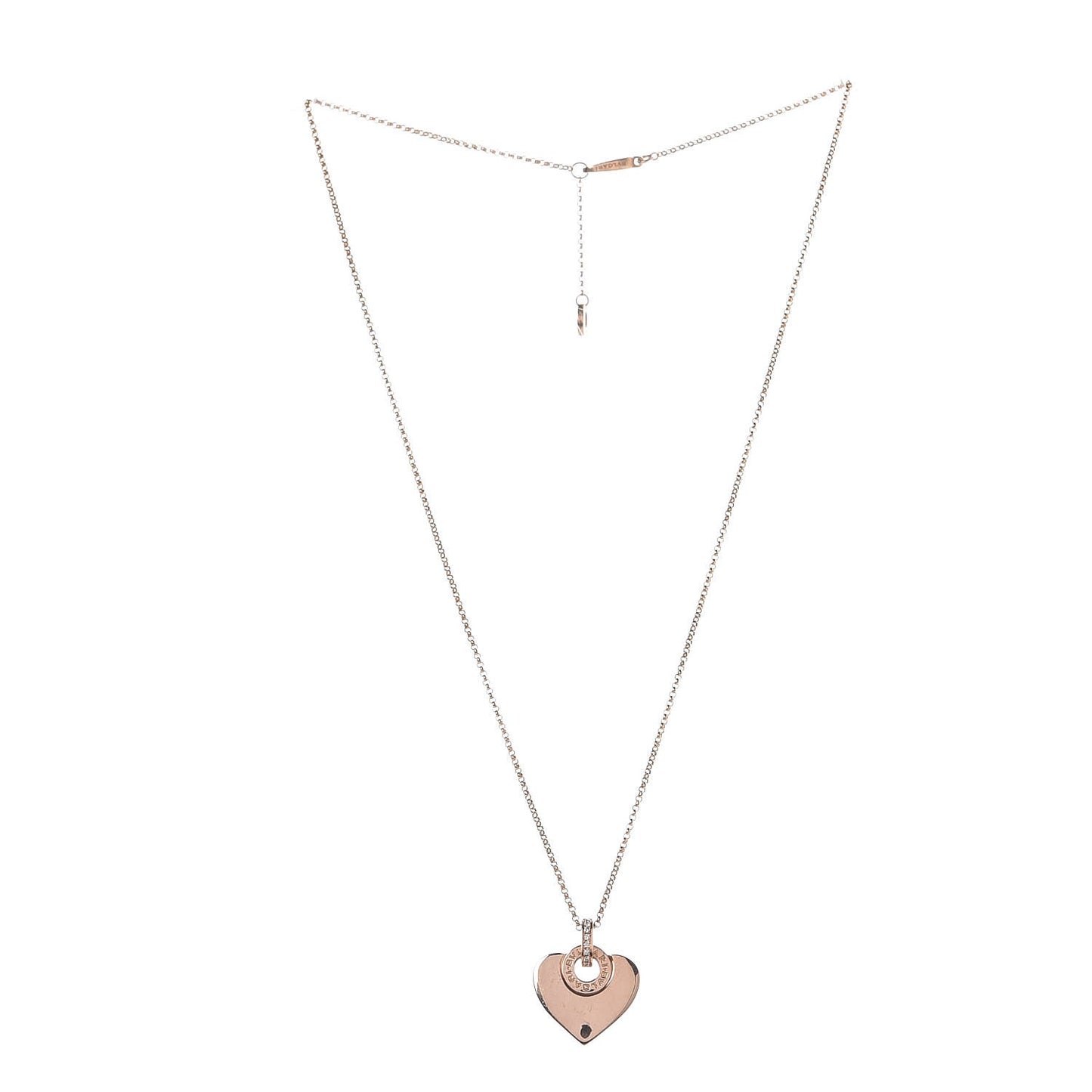 18K Rose Gold Diamond BVLGARI BVLGARI Cuore Pendant Necklace