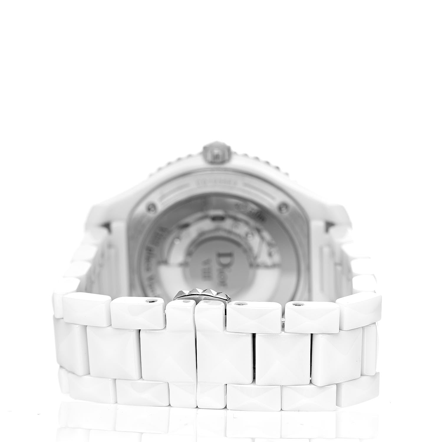 Christian Dior Stainless Steel Ceramic Diamond Mother of Pearl 33mm Dior VIII Automatic Watch White 4 of 7