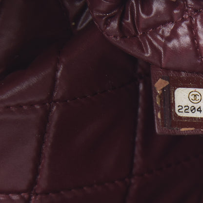 Chanel Lambskin Patchwork Medium Cosmetic Case Multicolor Burgundy 9 of 11