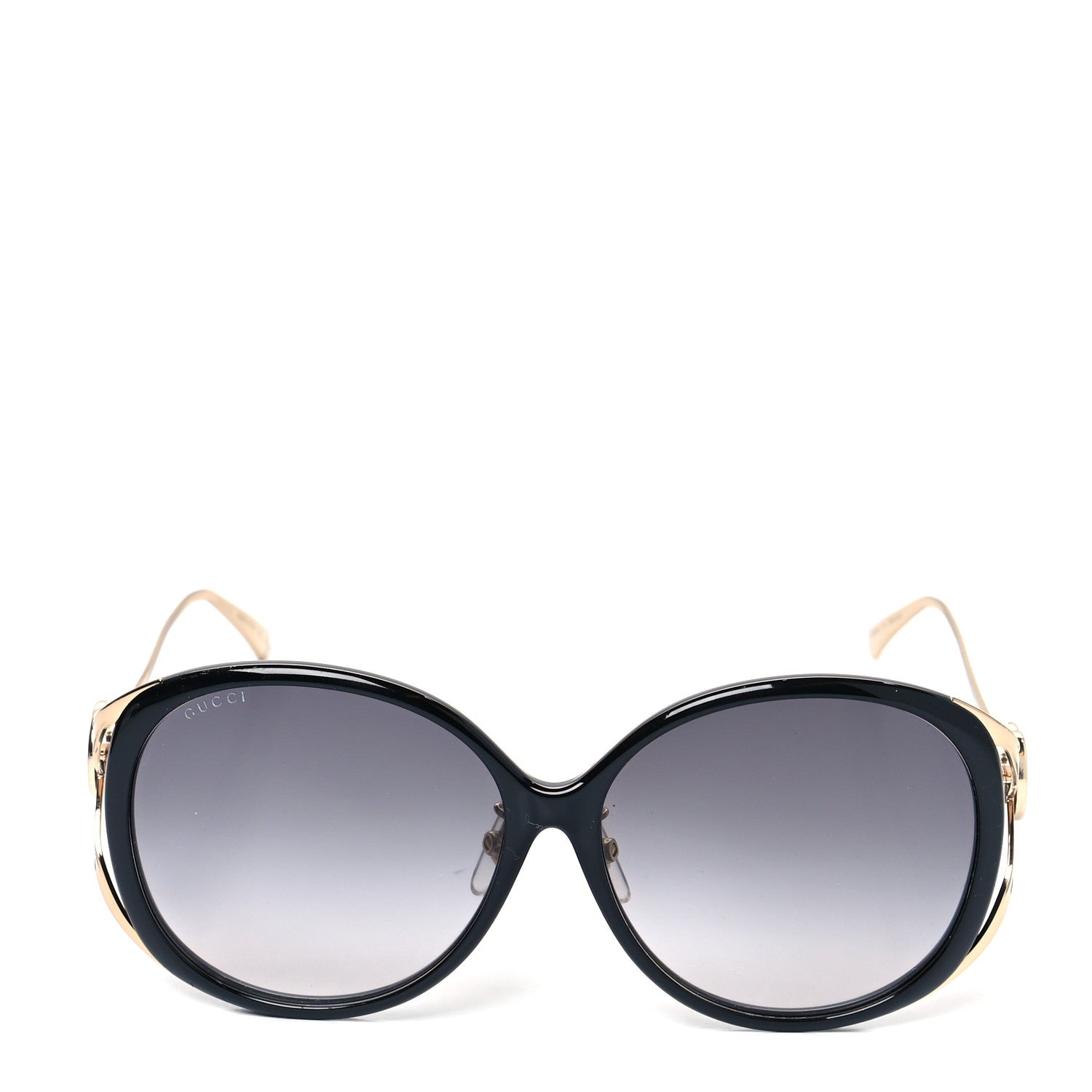 Gucci Metal Oversized Round Frame GG0225S Sunglasses Gold 2 of 8