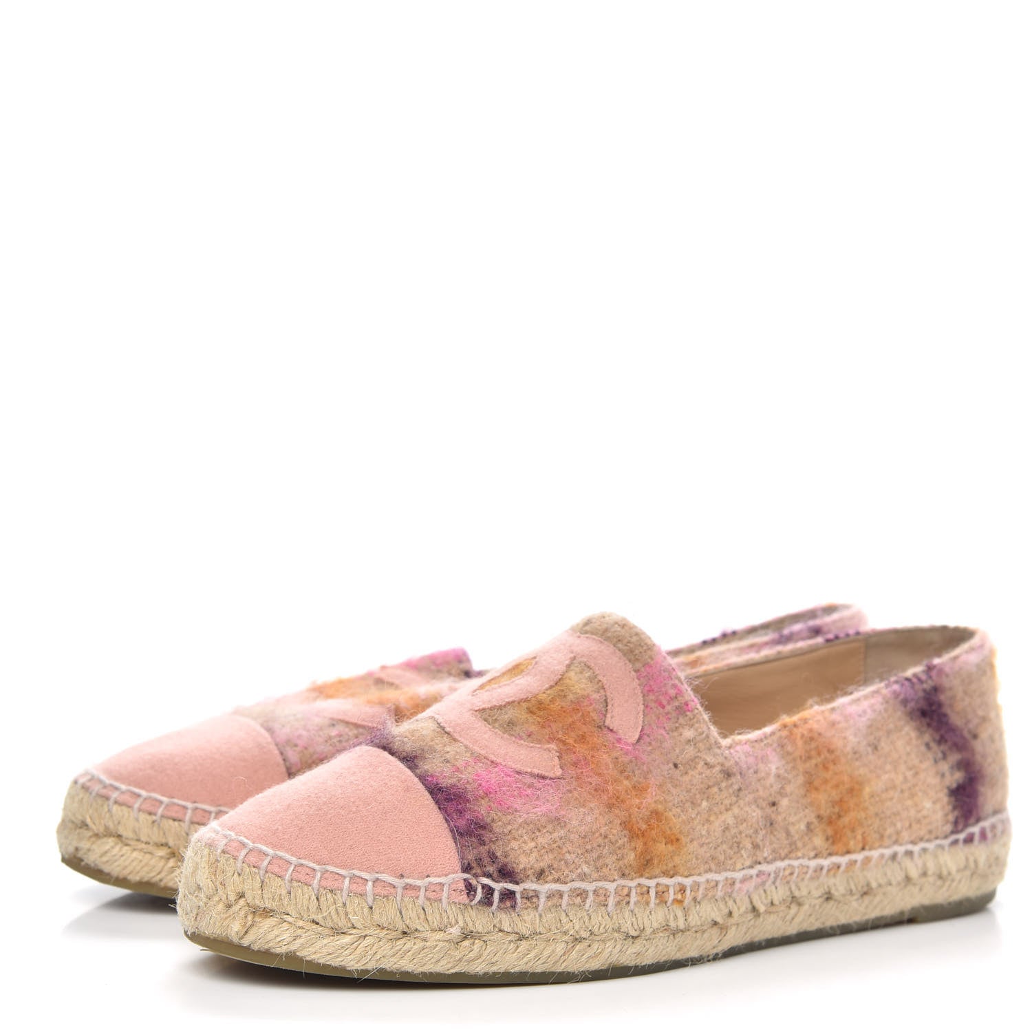 Chanel Tweed CC Espadrilles 41 Pink Multicolor 3 of 11