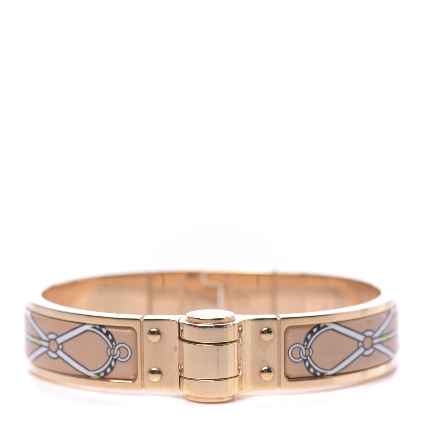 Enamel Printed Narrow Charniere Cuirs Marins Hinged Bracelet M