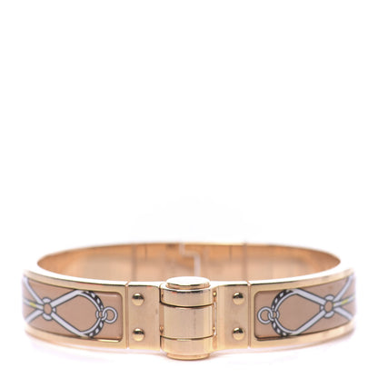 Hermes Enamel Printed Narrow Charniere Cuirs Marins Hinged Bracelet M 1 of 5