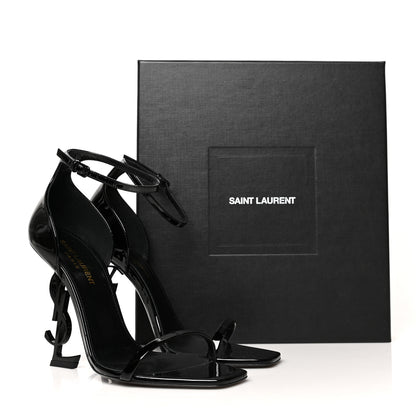 Saint Laurent Patent Calfskin Opyum 110 Sandals 38.5 Black 8 of 8