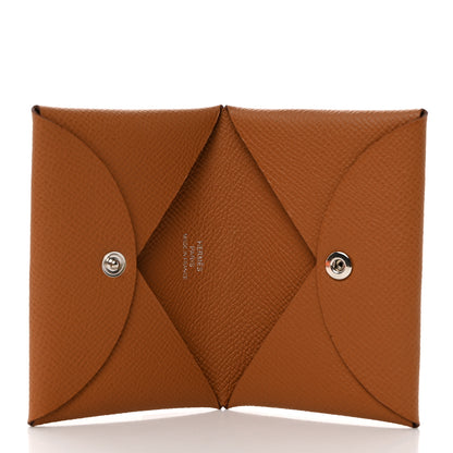 Hermes Epsom Calvi Card Case Gold 5 of 8