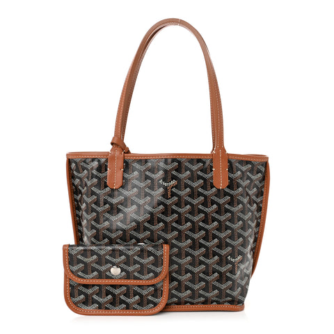Goyardine Reversible Mini Anjou Black Gold