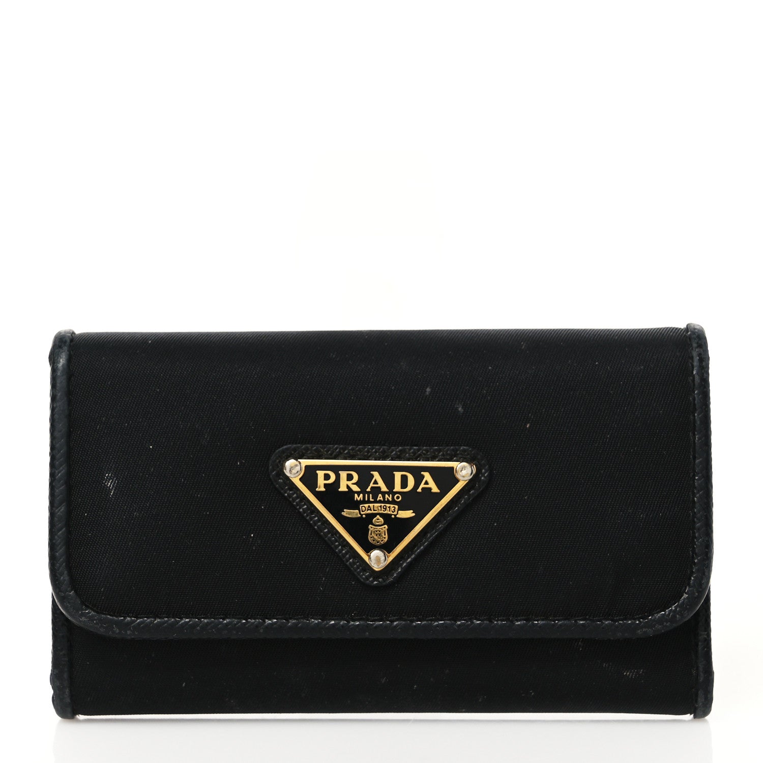Prada Tessuto Nylon Saffiano 6 Key Holder Black 1 of 10