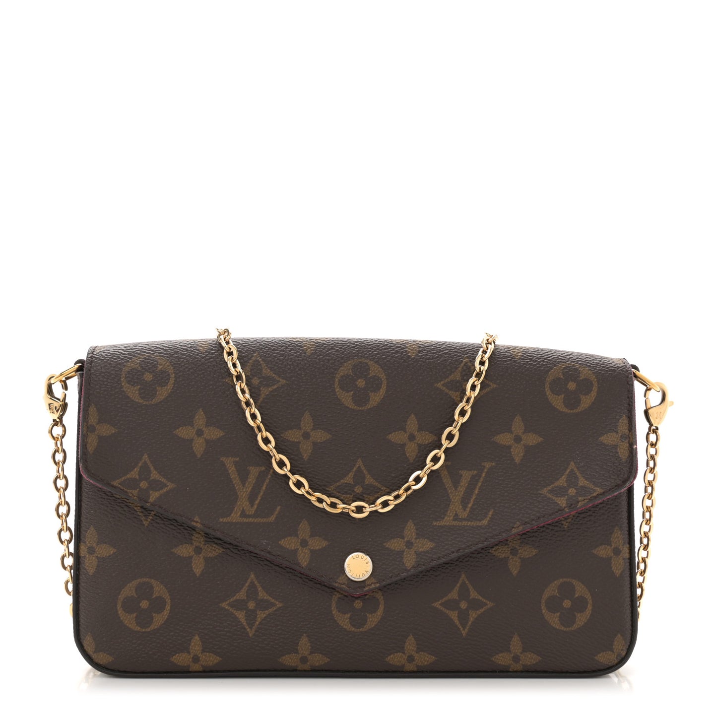 Monogram Pochette Felicie Chain Wallet Fuchsia