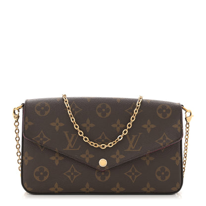 Louis Vuitton Monogram Pochette Felicie Chain Wallet Fuchsia 1 of 13