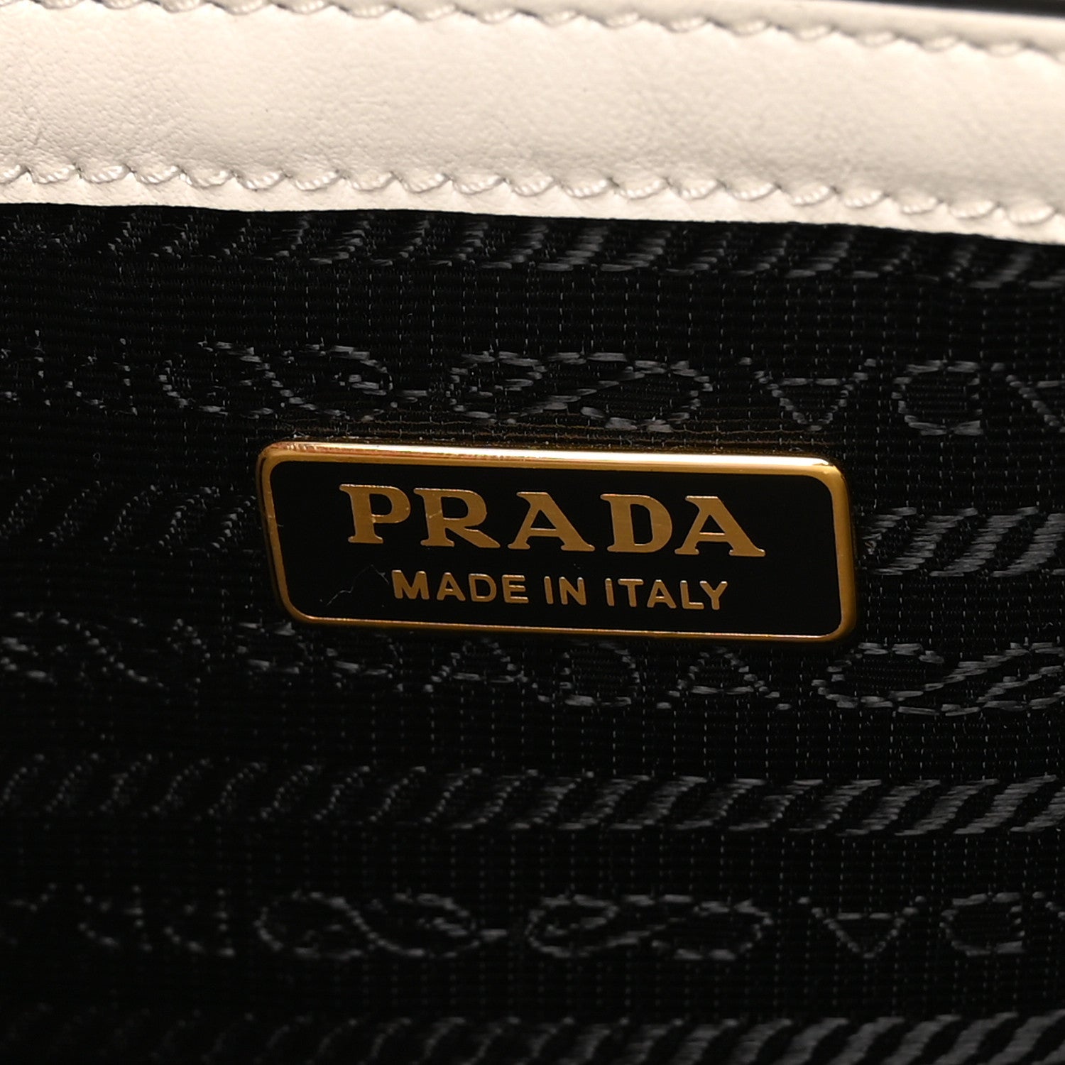 Prada Saffiano Lux Logo Embossed Medium Shoulder Tote Handbag White 6 of 12