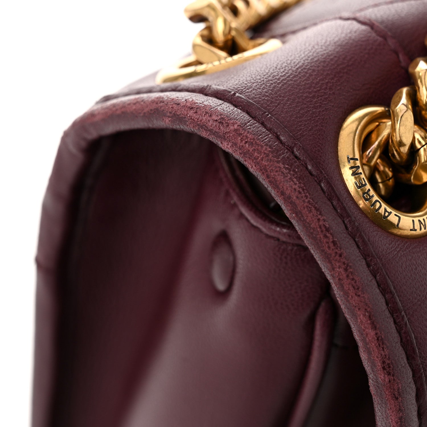 Saint Laurent Lambskin Matelasse Monogram Medium Niki Chain Satchel Rouge Legion 11 of 11