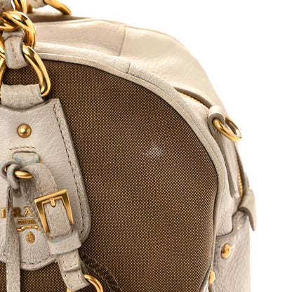 Prada Jacquard Logo Cervo Fringe Bowler Corda Talco 14 of 25