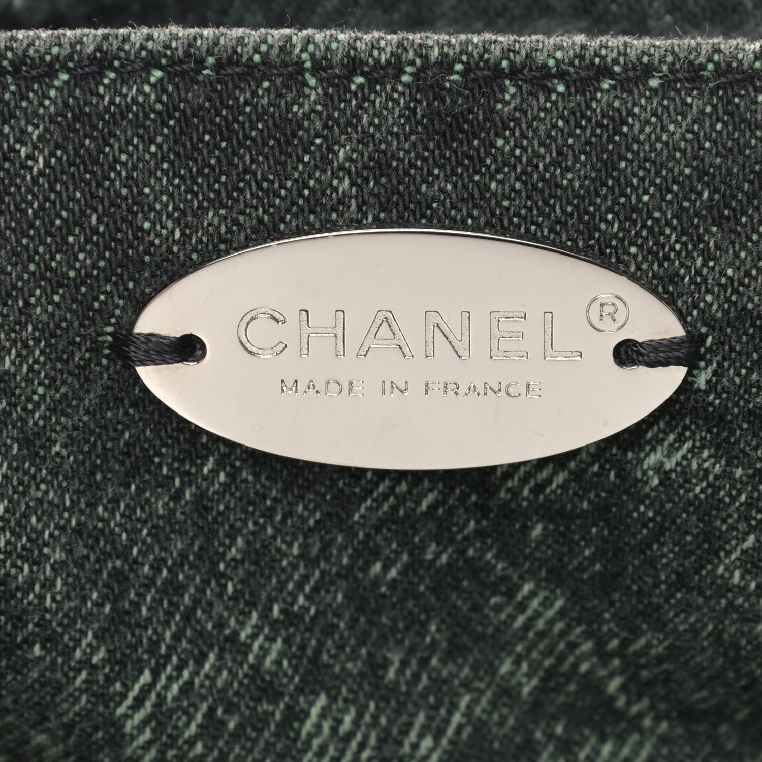 Chanel Denim Quilted Denimpression Flap Green Black 6 of 9