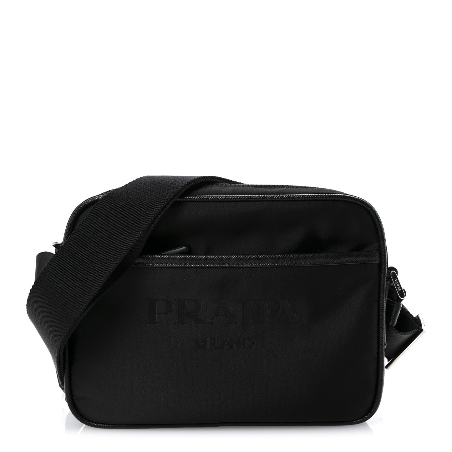 Tessuto Nylon Saffiano Logo Camera Bag  Black