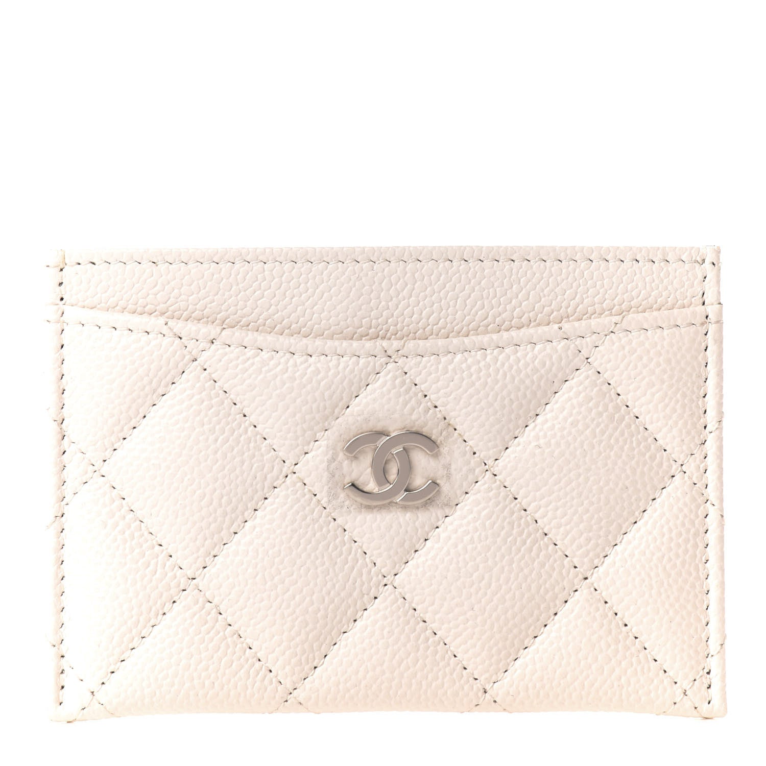 Chanel Caviar Quilted Card Holder White 1 of 8