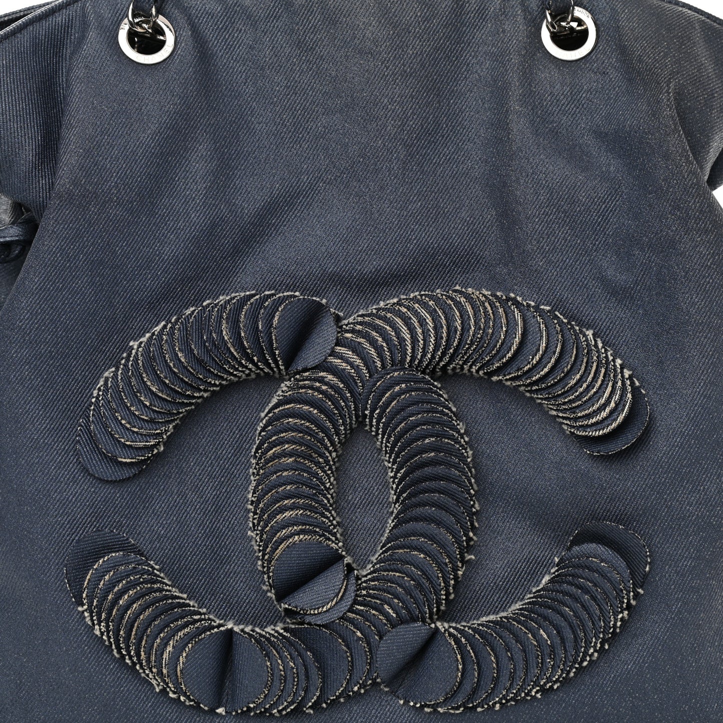 Denim Large CC Discus Tote Blue