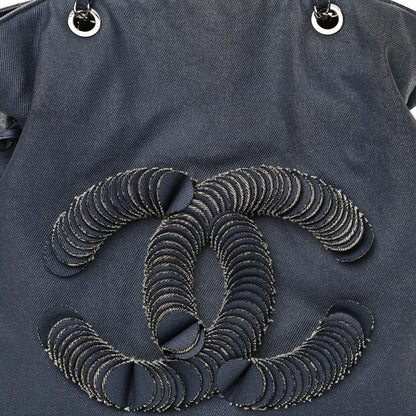 Chanel Denim Large CC Discus Tote Blue 9 of 12