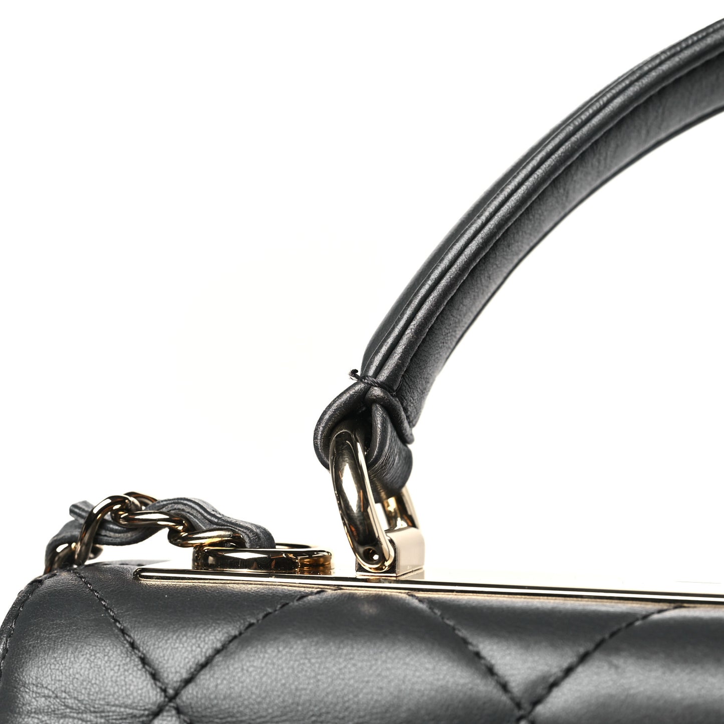Lambskin Quilted Small Trendy CC Flap Dual Handle Bag Grey