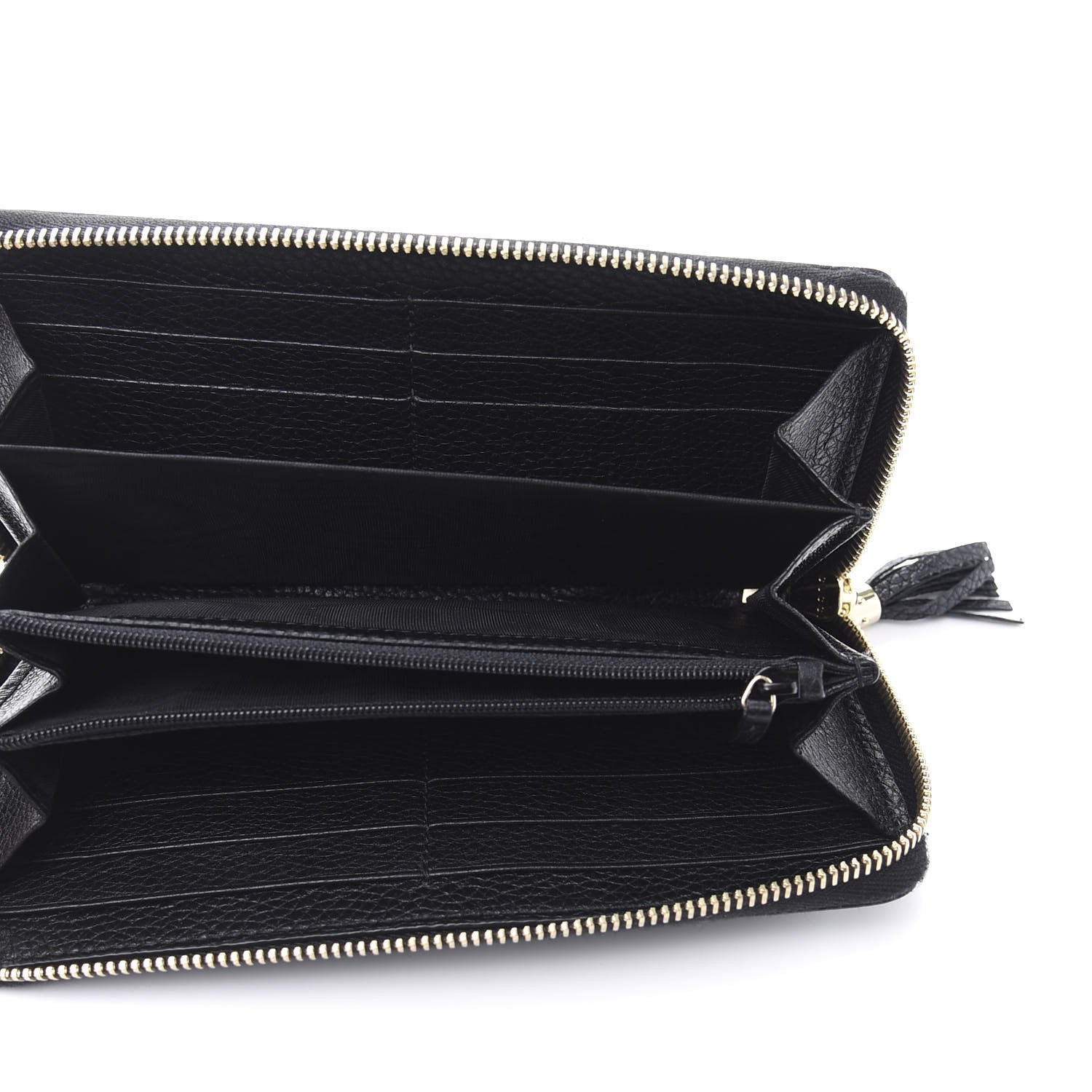 Gucci Pebbled Calfskin Soho Zip Around Wallet Black 5 of 9