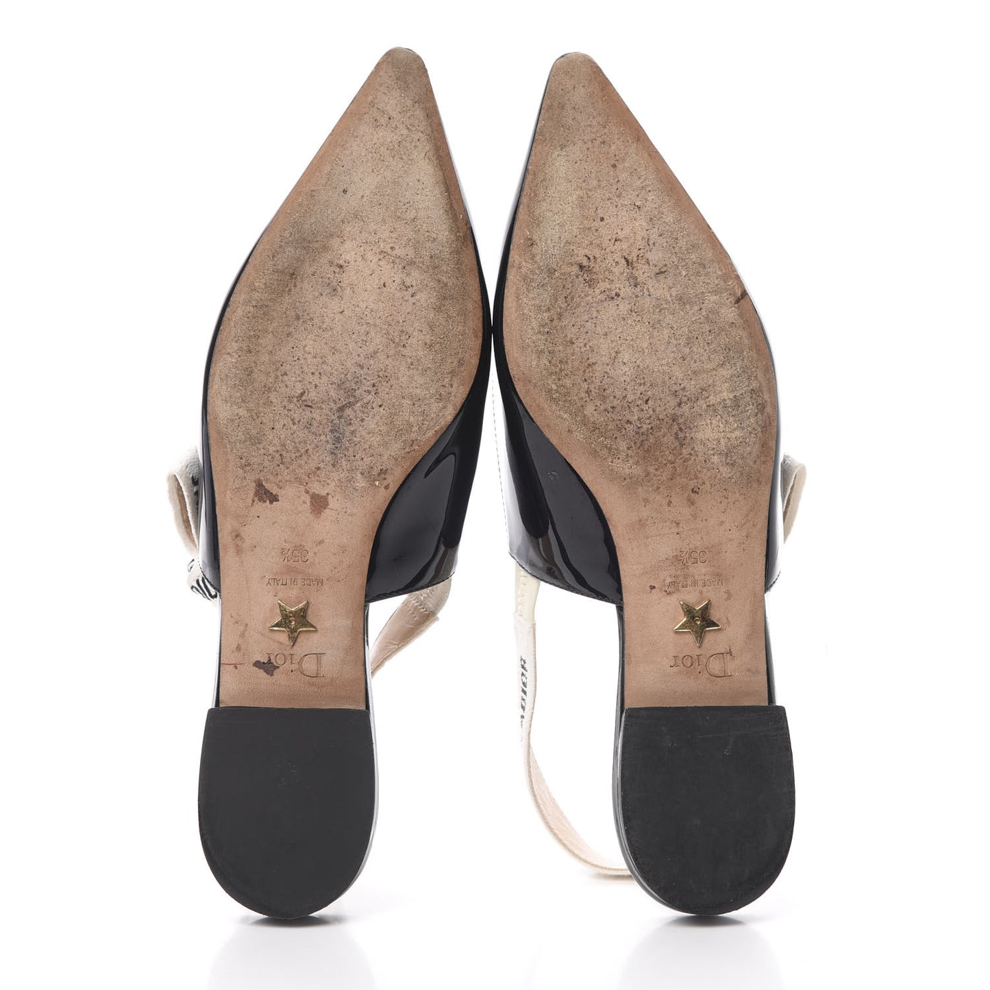 Patent Ribbon J'Adior Slingback Ballet Flats 35.5 Black