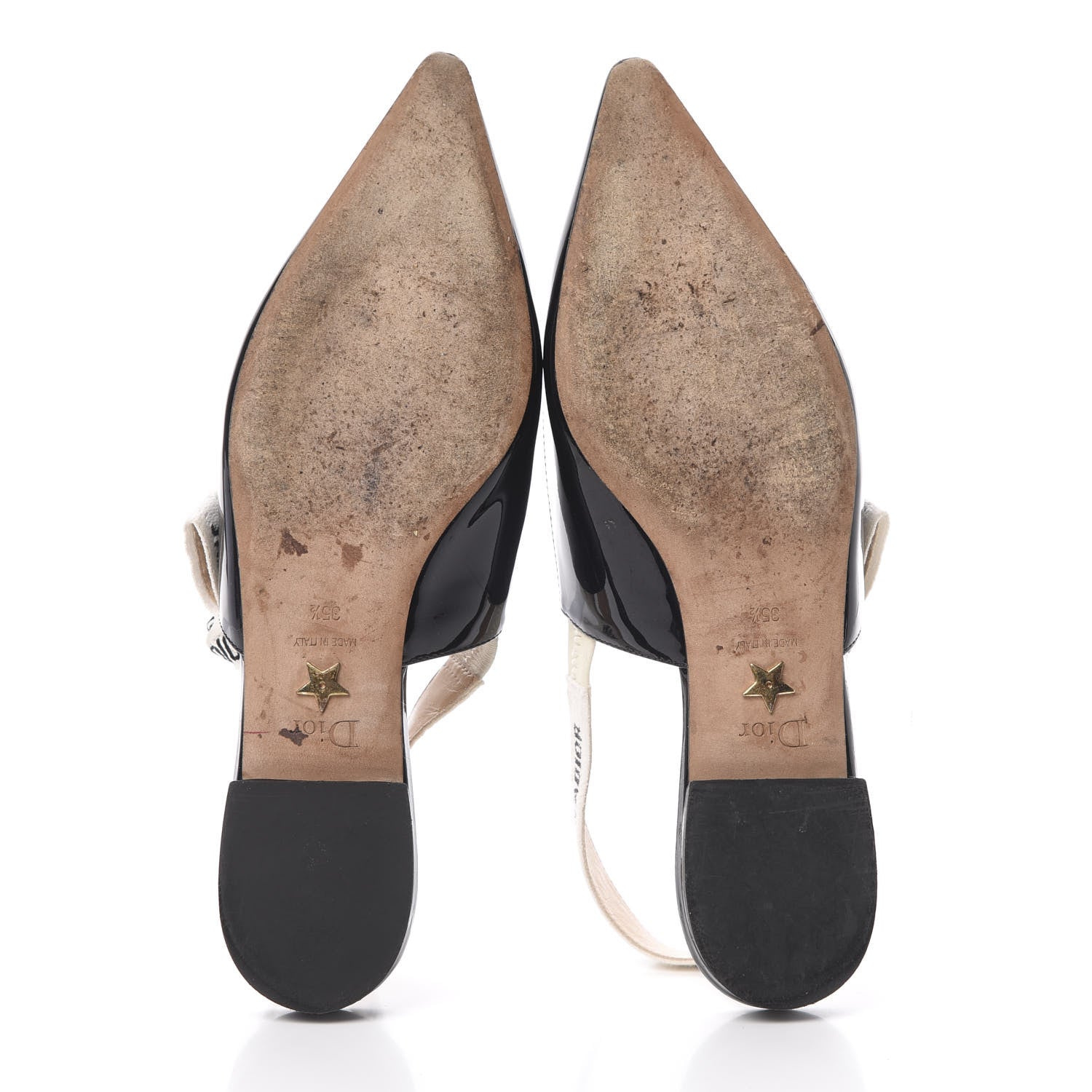 Christian Dior Patent Ribbon J'Adior Slingback Ballet Flats 35.5 Black 5 of 11