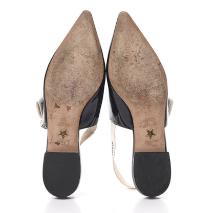 Christian Dior Patent Ribbon J'Adior Slingback Ballet Flats 35.5 Black 5 of 11