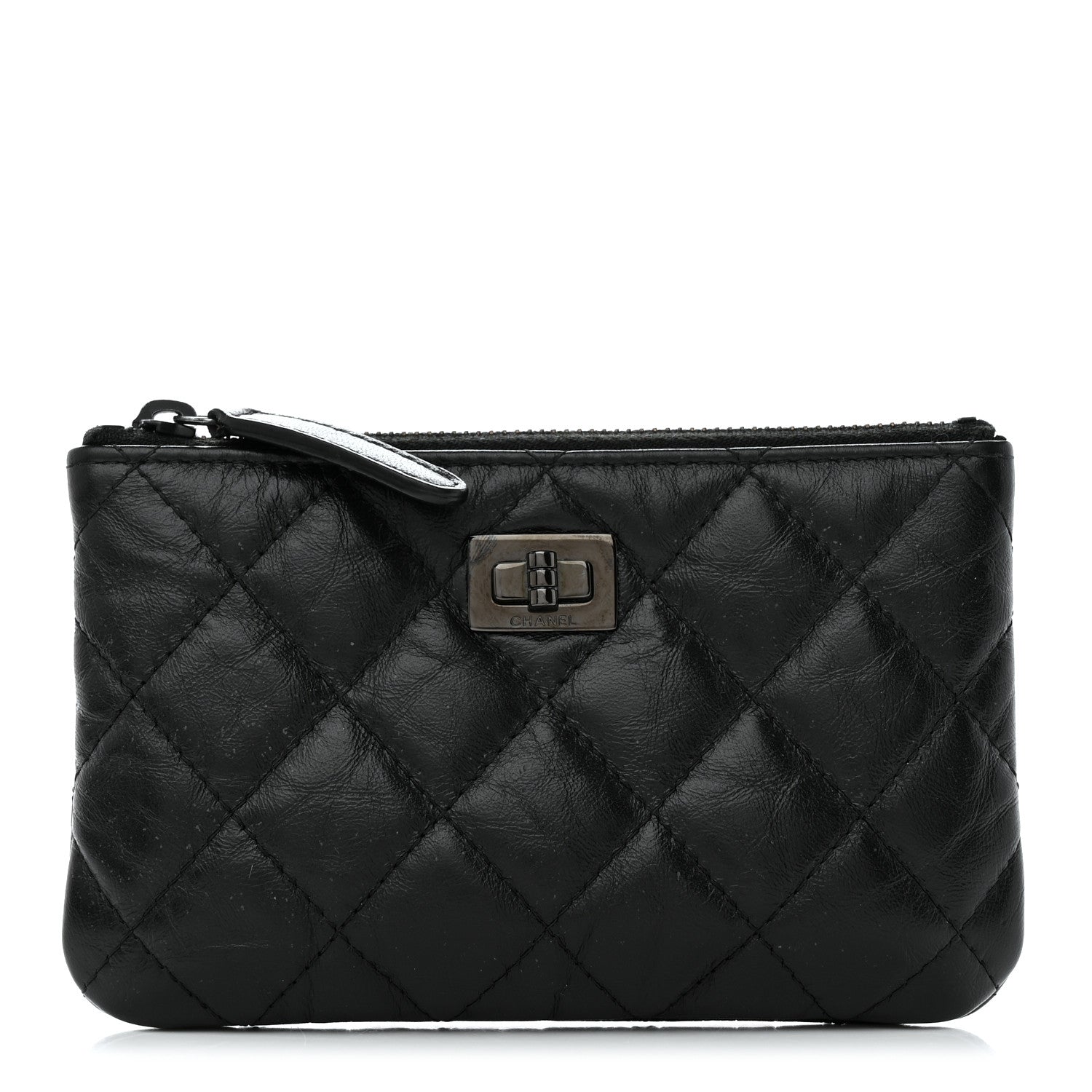 Chanel Aged Calfskin Quilted Small Reissue Cosmetic Case So Black 1 of 9