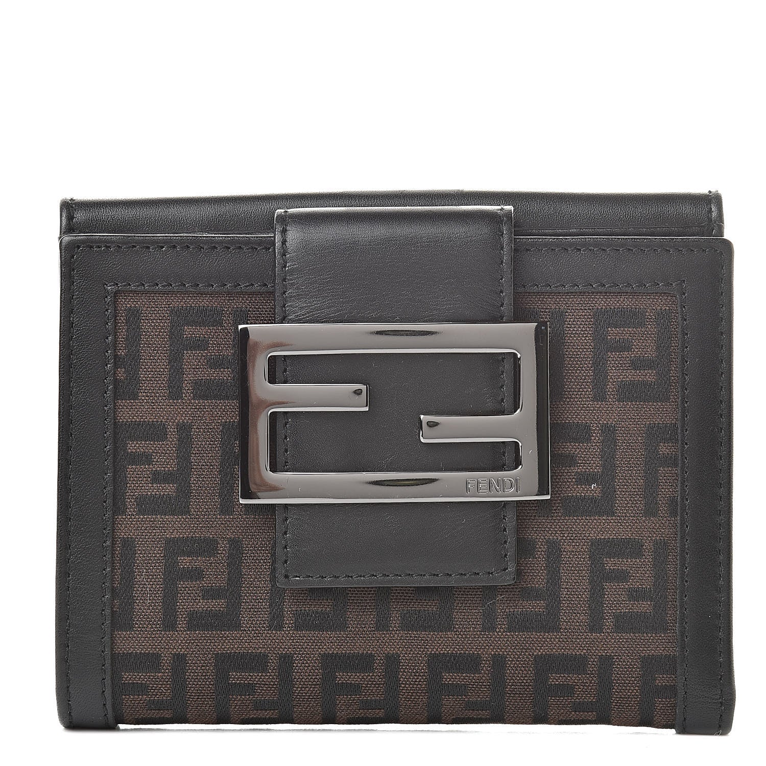 Fendi Zucchino Compact Wallet Tobacco 1 of 8