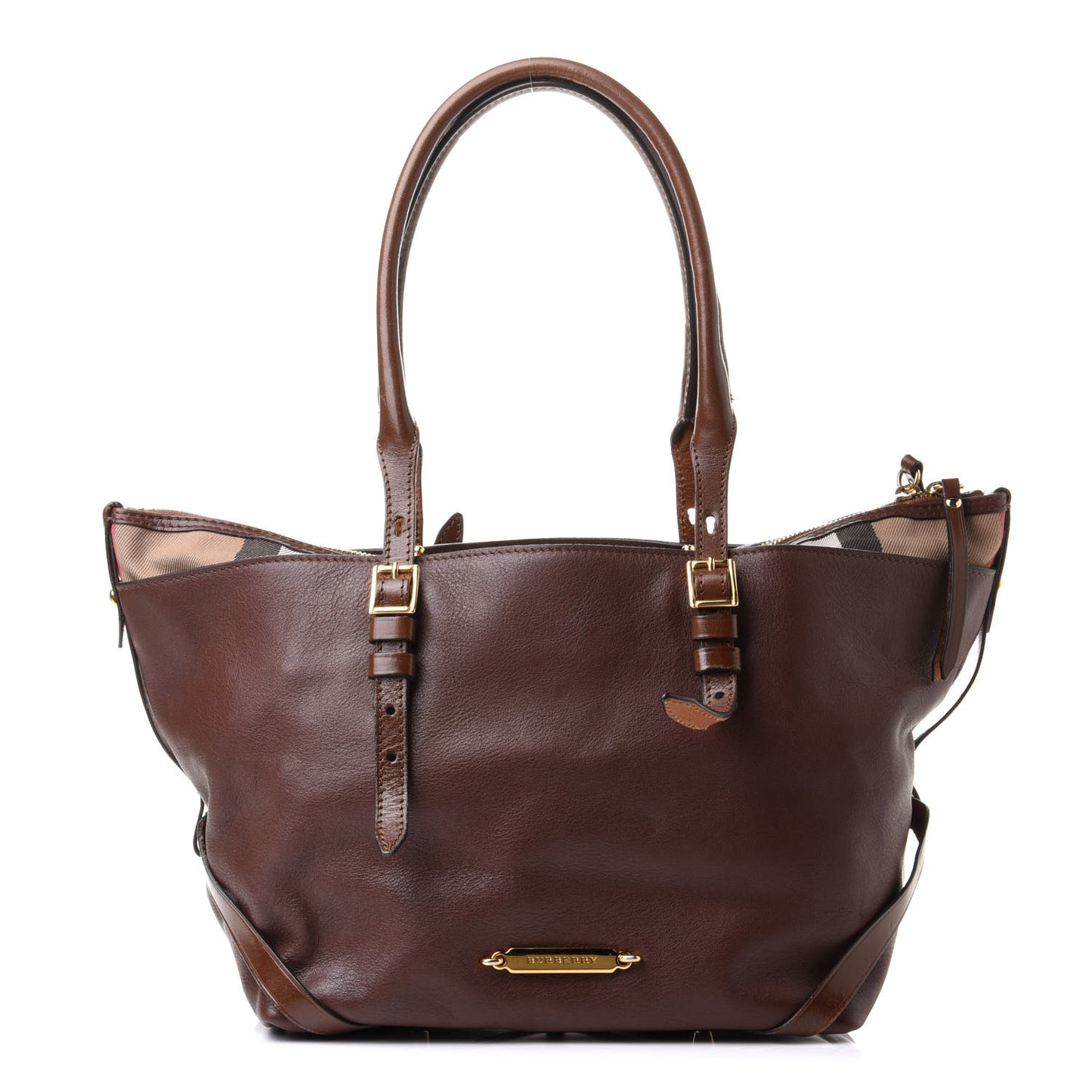 Calfskin House Check Small Salisbury Tote Brown